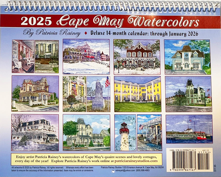 Cape May Watercolors 2025 Calendar – Patricia Rainey Studios cape-may-watercolors-2025-calendar-patricia-rainey-studios