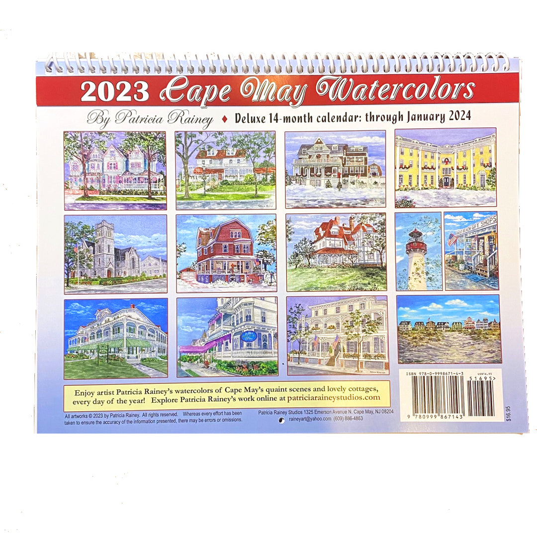 Cape May Watercolors 2023 Calendar Patricia Rainey Studios