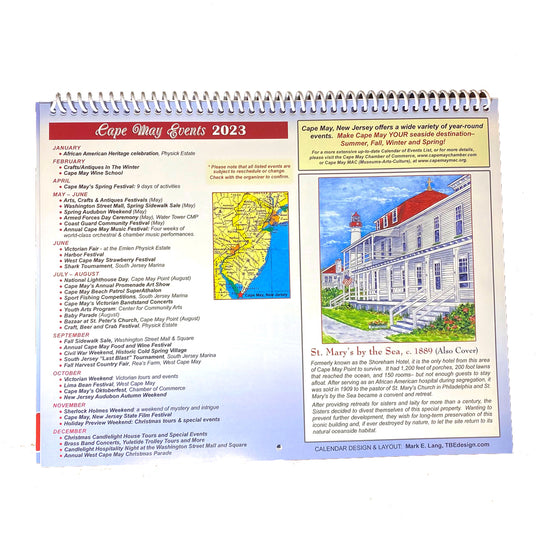 Cape May Watercolors 2023 Calendar Patricia Rainey Studios