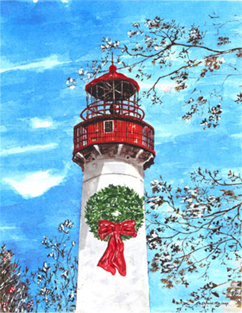 Cape May Lighthouse Top with Wreath (CM-9-W)