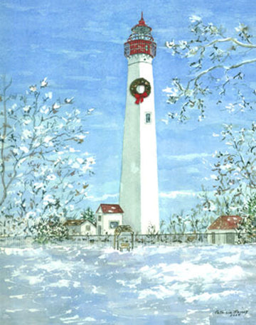 Cape May Lighthouse at Holidays (CM-52-WR)